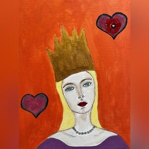 Original art abstract painting of a woman wearing a crown 👑 ❤️